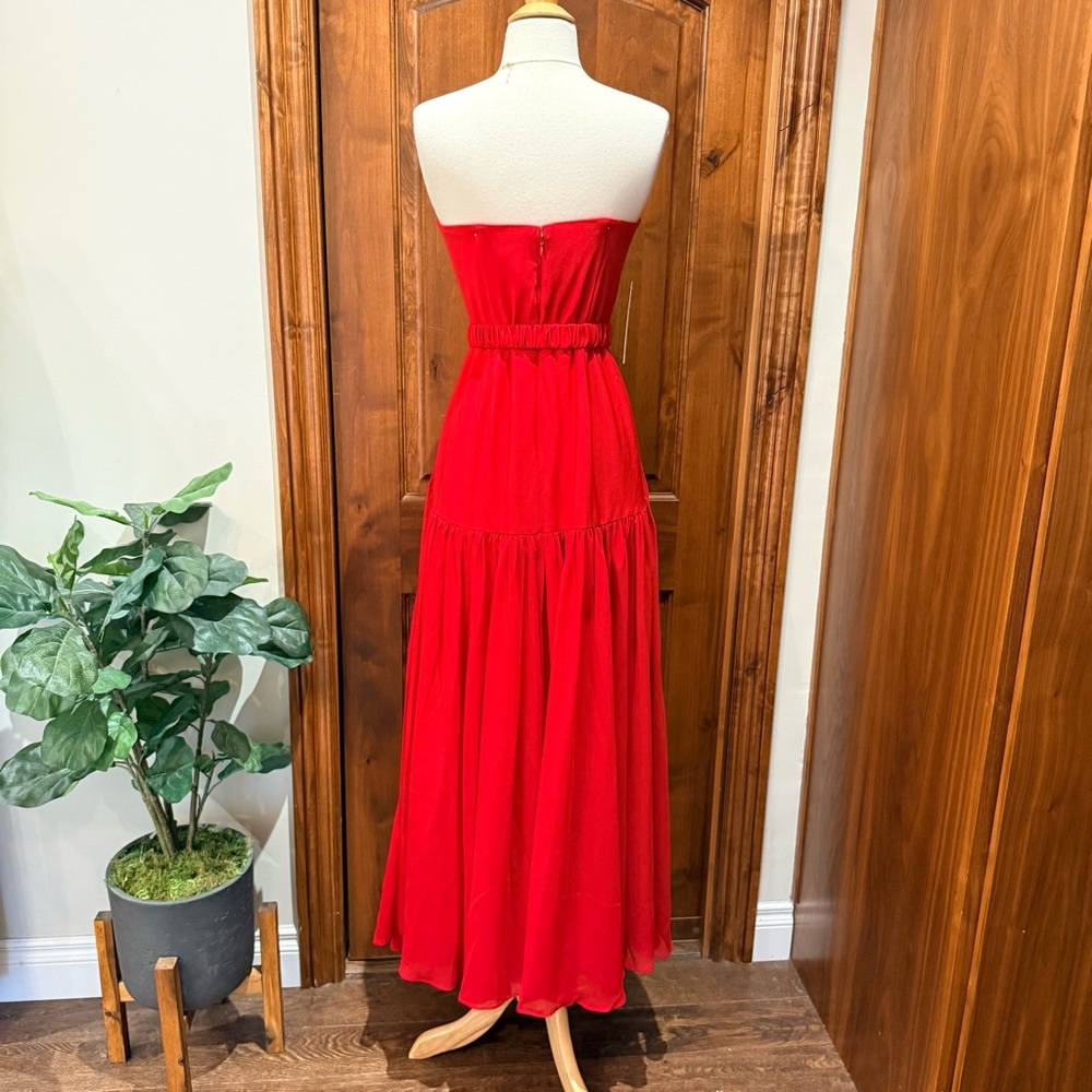 💋Anthropologie Hutch Strapless Red Maxi Dress size 6 - Picture 8 of 14